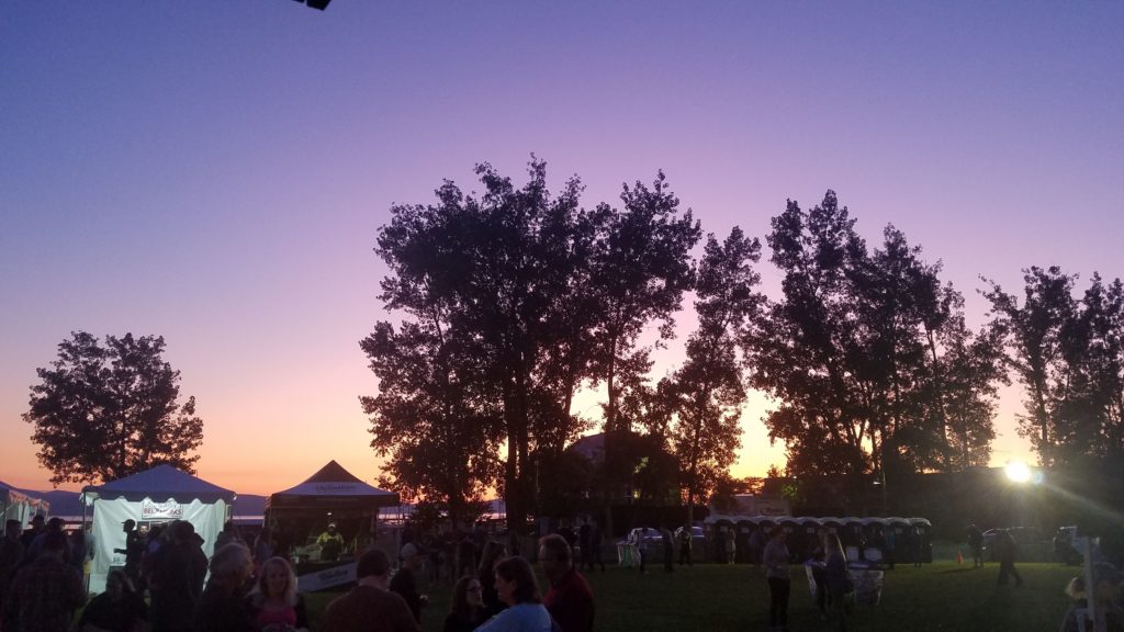 a festival sunset in Burlington Vermont