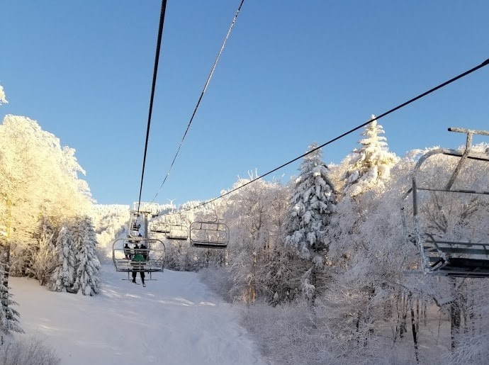 Botlon Valley ski resort sunset